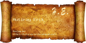 Hutiray Erik névjegykártya