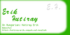 erik hutiray business card